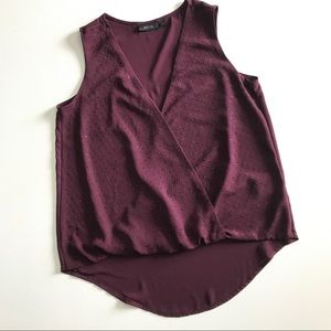 Apt 9 V Neck Blouse Surplice Top Purple Jeweled